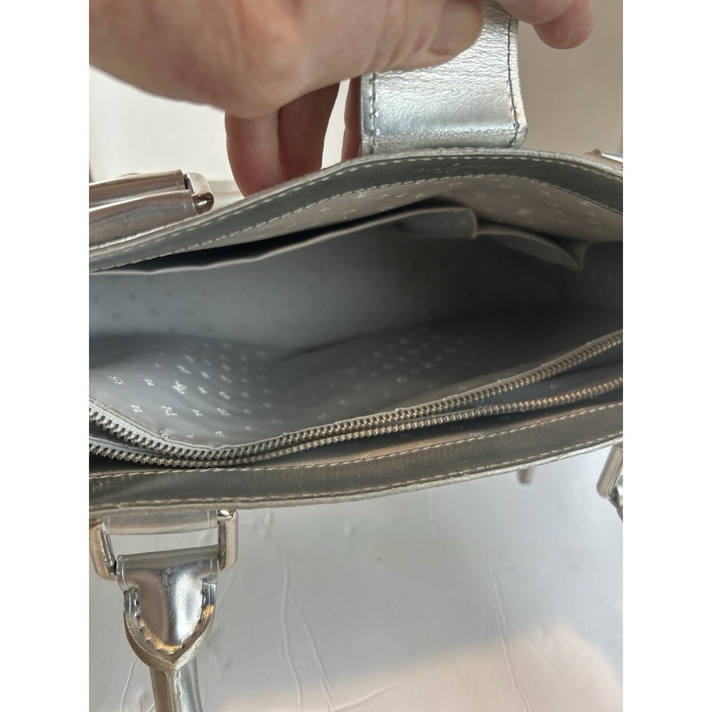 Louis Vuitton Suhali Le Fabuleux Metallic Silver Goat Leather Bag Studs Zips EUC - Picture 7 of 15